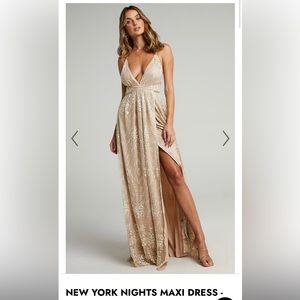 Showpo New York Nights Maxi Dress in Gold Size 8- Brand new, never worn